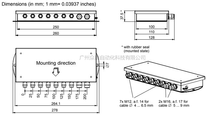 德國(guó)HBM接線盒1-VKK2R-8接線盒8孔不銹鋼接線盒尺寸
