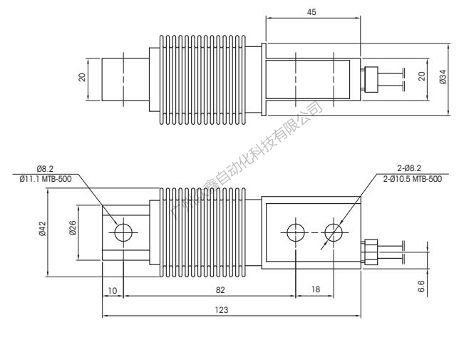 梅特勒托利多 MTB-50kg稱重傳感器尺寸