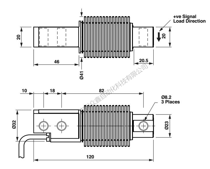 美國特迪亞 355-20kg稱重傳感器產(chǎn)品尺寸
