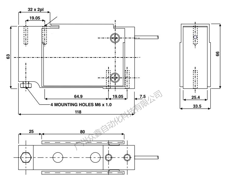 美國特迪亞 1010-3kg稱重傳感器產品尺寸